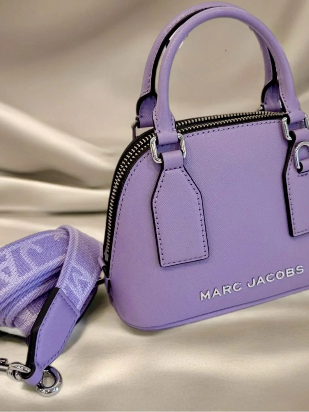 Marc Jacobs Lavender Dome Satchel with Silver Hardware